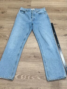 AGOLDE Lana Jeans Women’s 26 Light Wash Button Fly Straight Leg Organic Cotton